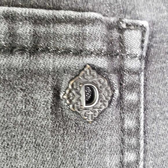 Democracy Jeans Womens Size 16 Gray Wash Ab Technology Skinny High Rise Raw Hem - Picture 4 of 11